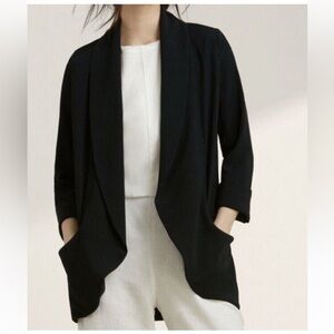 Wilfred Aritzia Chevalier Jacket Blazer Crepe Open Front 3/4 Sleeve